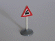Part No: 747pb03c01  Name: Road Sign with Post, Triangle with Train Engine Pattern, Type 1 Base