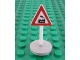 Part No: 747pb03c02R  Name: Road Sign with Post, Triangle with Train Engine Traveling Right Pattern, Type 2 Base