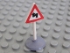 Lot ID: 352305386  Part No: 747pb05c01  Name: Road Sign with Post, Triangle with Curved Road Pattern, Type 1 Base