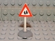 Lot ID: 306213936  Part No: 747pb06c01  Name: Road Sign with Post, Triangle with Pedestrian Crossing 2 People Pattern, Type 1 Base