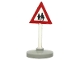 Lot ID: 128214965  Part No: 747pb06c02  Name: Road Sign with Post, Triangle with Pedestrian Crossing 2 People Pattern, Type 2 Base