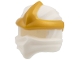 Part No: 7554pb01  Name: Minifigure, Headgear Ninjago Wrap Type 11 with Molded Large Pearl Gold 3 Point Emblem Pattern 
