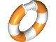 Part No: 7649pb02  Name: Minifigure, Utensil Life Preserver with Molded Orange Sections Pattern