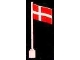 Lot ID: 389191656  Part No: 776p03  Name: Flag on Flagpole, Wave with Denmark Pattern - No Bottom Lip