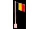 Part No: 776p09  Name: Flag on Flagpole, Wave with Belgium Pattern - No Bottom Lip