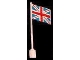 Part No: 776p11  Name: Flag on Flagpole, Wave with Great Britain Pattern - No Bottom Lip