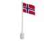 Part No: 777p05  Name: Flag on Flagpole, Wave with Norway Pattern