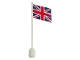 Part No: 777p11  Name: Flag on Flagpole, Wave with Great Britain Pattern