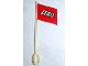 Part No: 777px7  Name: Flag on Flagpole, Wave with Lego Logo Pattern