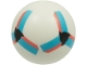 Part No: 7819pb01  Name: Ball, Sports Soccer with Stud Holder with Black, Coral and Medium Azure Intersecting Geometric Shapes Pattern