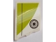 Part No: 80177pb015  Name: Wedge 3 x 2 Left No Studs with Lime Panel, Black Line and SW Galactic Republic Logo Pattern (Sticker) - Set 75333