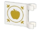 Part No: 80326pb007  Name: Flag 2 x 2 Square with Flared Edge with Gold Apple, Circle, and Crowns Pattern on Both Sides (Stickers) - Set 43205