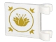 Part No: 80326pb011  Name: Flag 2 x 2 Square with Flared Edge with Gold Lotus Flower, Circle, and Crowns Pattern on Both Sides (Stickers) - Set 43205