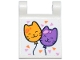 Part No: 80326pb029  Name: Flag 2 x 2 Square with Flared Edge with Bright Light Orange and Medium Lavender Cat Balloons and Triangle Confetti Pattern (Sticker) - Set 42666