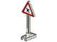 Lot ID: 214944540  Part No: 81294  Name: Road Sign Triangle with Dangerous Intersection Pattern