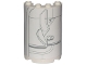 Part No: 85941pb012  Name: Cylinder Half 2 x 4 x 5 with 1 x 2 Cutout with SW Cloud City Gray Lines Wall Ornament Pattern (Sticker) - Set 75222
