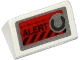 Lot ID: 288257651  Part No: 85984pb059  Name: Slope 30 1 x 2 x 2/3 with 'ALERT', Black Danger Stripes and Silver Knob on Red Background Pattern (Sticker) - Set 70161