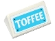 Part No: 85984pb147  Name: Slope 30 1 x 2 x 2/3 with White 'TOFFEE' on Medium Azure Background Pattern (Sticker) - Set 41124