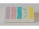 Part No: 85984pb183  Name: Slope 30 1 x 2 x 2/3 with Medium Lavender, Dark Pink, Medium Azure, Light Aqua and Bright Light Yellow Vertical Lines Pattern