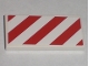 Part No: 87079pb0001L  Name: Tile 2 x 4 with Red and White Danger Stripes Pattern Left (Sticker) - Set 7593