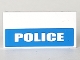 Part No: 87079pb0072  Name: Tile 2 x 4 with White 'POLICE' on Blue Background Half Height Pattern (Sticker) - Set 7288