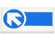 Part No: 87079pb0139  Name: Tile 2 x 4 with Thick Blue Stripe and White Arrow in Blue Circle Pattern (Sticker) - Set 4207