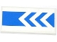 Part No: 87079pb0140  Name: Tile 2 x 4 with 3 White Arrows on Thick Blue Stripe Pattern (Sticker) - Set 4207