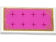 Part No: 87079pb0200  Name: Tile 2 x 4 with Dark Pink Mattress with Magenta Buttons, Gold Border and Hearts Pattern (Sticker) - Set 41060
