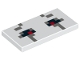 Part No: 87079pb0225  Name: Tile 2 x 4 with Black, Dark Bluish Gray, and Red Rectangles Pattern (Minecraft Ghast Open Eyes)