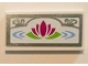 Part No: 87079pb0313  Name: Tile 2 x 4 with Magenta Water Lily and Silver Mirrored Border with Scroll Pattern (Sticker) - Set 41058