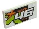 Part No: 87079pb0367  Name: Tile 2 x 4 with White '46' and Orange and Lime Xtreme Pattern (Sticker) - Set 60146