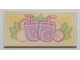 Part No: 87079pb0399  Name: Tile 2 x 4 with Magenta Drinks with Straws and Citrus Fruits on Yellow Background Pattern
