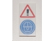 Part No: 87079pb0404  Name: Tile 2 x 4 with Exclamation Mark in Warning Triangle and Minifigure Head with Construction Helmet Pattern
