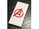 Part No: 87079pb0410  Name: Tile 2 x 4 with Red Avengers Logo Pattern (Sticker) - Set 76049