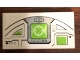 Part No: 87079pb0448L  Name: Tile 2 x 4 with Pilot Console with Lime and White HUD Display Pattern Model Left Side (Sticker) - Set 75021