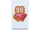 Part No: 87079pb0465  Name: Tile 2 x 4 with Gold and Red '60 years' and 2 x 4 Bricks Pattern