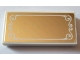 Part No: 87079pb0505  Name: Tile 2 x 4 with White Decorative Border on Gold Mirrored Background Pattern (Sticker) - Set 10257