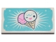 Part No: 87079pb0592  Name: Tile 2 x 4 with 2 Ice Cream Cones on Medium Azure Background and Stars Pattern