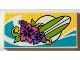 Part No: 87079pb0717  Name: Tile 2 x 4 with Lime Surfboard, Dark Pink and Medium Lavender Hibiscus Flowers, and Medium Azure Wave Pattern (Sticker) - Set 41315