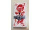 Part No: 87079pb0720  Name: Tile 2 x 4 with Red Dragon, Keyhole on Silver Bar Pattern (Sticker) - Set 70591