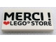 Lot ID: 369842990  Part No: 87079pb0733  Name: Tile 2 x 4 with 'MERCI ! Heart LEGO STORE' Pattern
