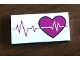 Part No: 87079pb0792  Name: Tile 2 x 4 with Magenta Heart and Heart Beat Line Pattern (Sticker) - Set 41318