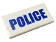 Part No: 87079pb0847  Name: Tile 2 x 4 with Blue 'POLICE' Pattern (Sticker) - Set 60141