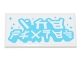 Part No: 87079pb0859  Name: Tile 2 x 4 with White and Medium Azure Ninjago Logogram 'ICE PLANET' and Sparkles Pattern (Sticker) - Set 71741