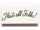 Lot ID: 306356422  Part No: 87079pb0932  Name: Tile 2 x 4 with Black Script 'That's all Folks!' Pattern