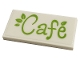 Part No: 87079pb0954  Name: Tile 2 x 4 with Lime 'Cafe' and Leaves Pattern (Sticker) - Set 41444