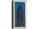 Part No: 87079pb1053  Name: Tile 2 x 4 with Blue and Silver Empire State Building Pattern (Sticker) - Set 21330
