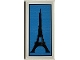 Part No: 87079pb1054  Name: Tile 2 x 4 with Black and Blue Eiffel Tower Pattern (Sticker) - Set 21330