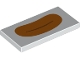 Lot ID: 367109040  Part No: 87079pb1073  Name: Tile 2 x 4 with Closed Mouth with Orange Lips Pattern
