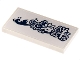 Part No: 87079pb1083  Name: Tile 2 x 4 with Dark Blue Sailboat, Crab, and Fish, Chinese Logogram '海洋' (Ocean) Pattern (Sticker) - Set 80108